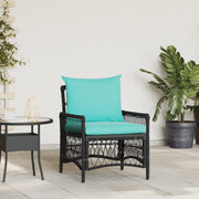 Sedia da Giardino con Cuscini Nera 60x70x78 cm in Polyrattan
