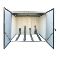 Box per Biciclette 203x203x162 cm in Metallo Antracite e Bianco