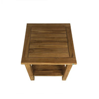 Tavolino Quadrato con Ripiano da Esterno Sal 50x50 cm in Legno Teak