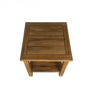 Tavolino Quadrato con Ripiano da Esterno Sal 50x50 cm in Legno Teak