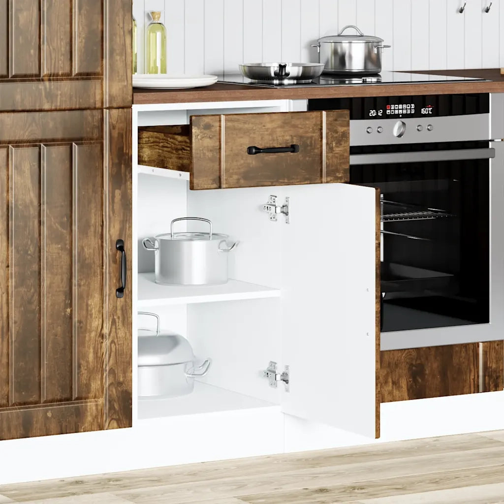 Base da Cucina-Mobile Base da Cucina Lucca Rovere Fumo in Legno Multistrato 107289