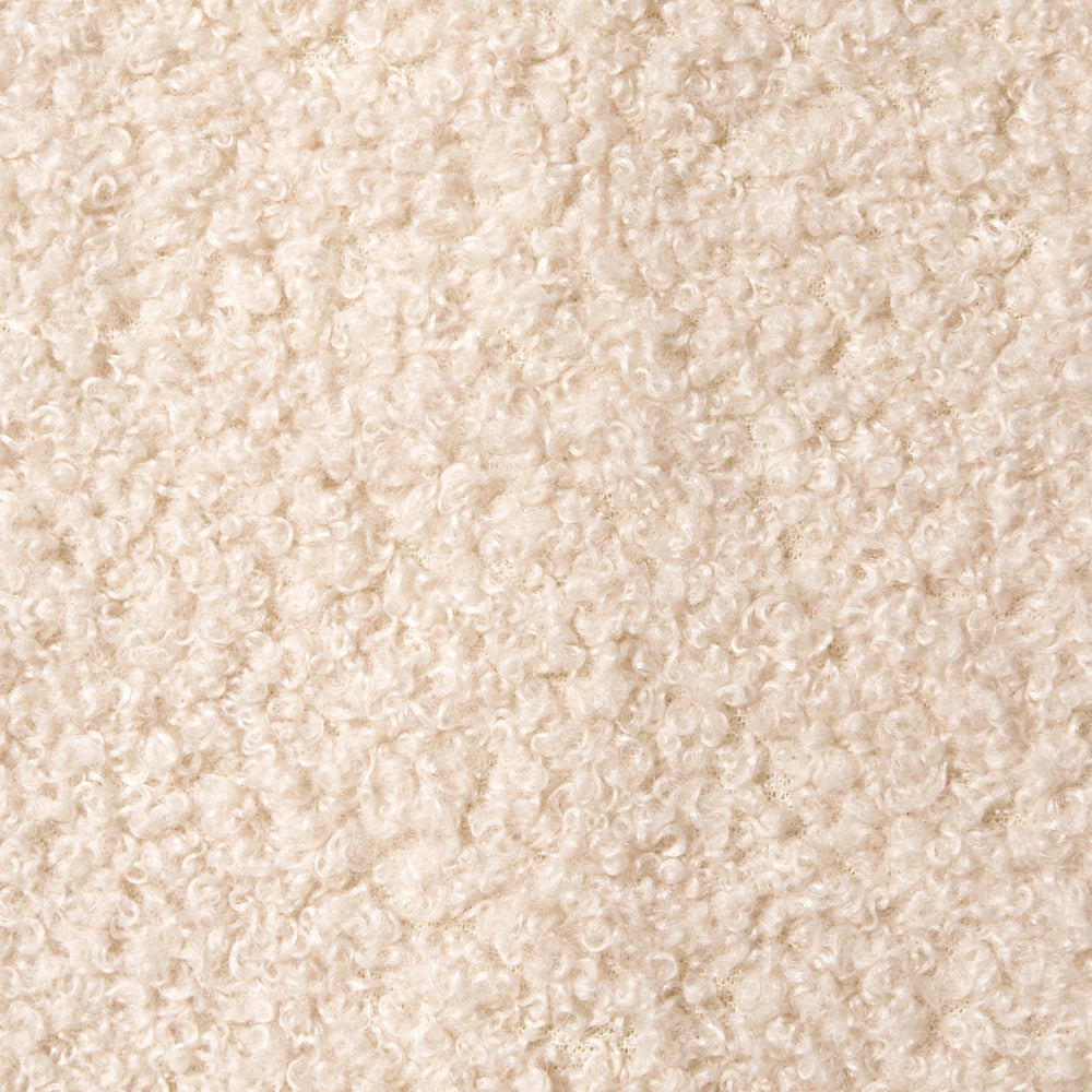 Sedia da pranzo girevole Tappezzeria boucle beige chiaro Base girevole in metallo