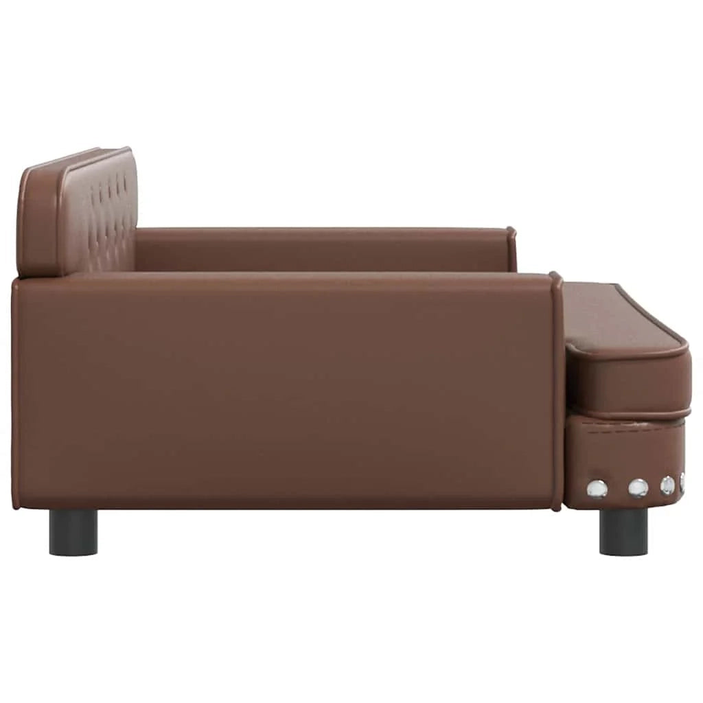 Cuccia per cani comoda cesta da divano 90 x 53 x 30 cm similpelle marrone 02_0042977