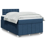 vidaXL Giroletto a Molle con Materasso Blu 120x200 cm in Tessuto