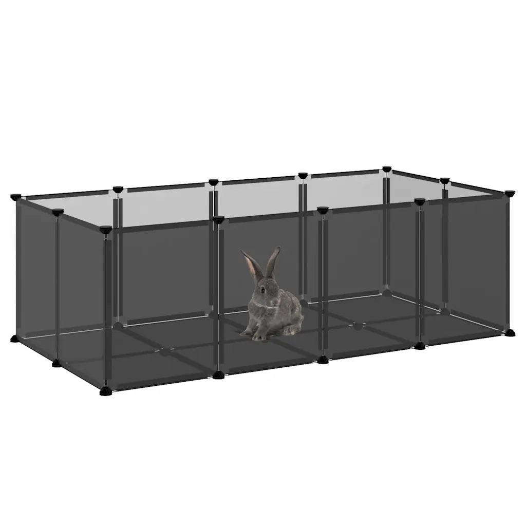 Gabbia per Piccoli Animali Nera 144x74x46,5 cm in PP e Acciaio CFW1029173