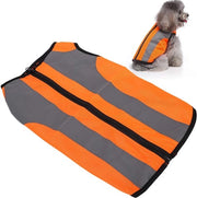 Vestone riflettente Alta Visibilità - Giacca per Cani Impermeabile - Tasca per Cani Portatile - Accessori per Cani - Vestone di Sicurezza Fluorescente Arancione