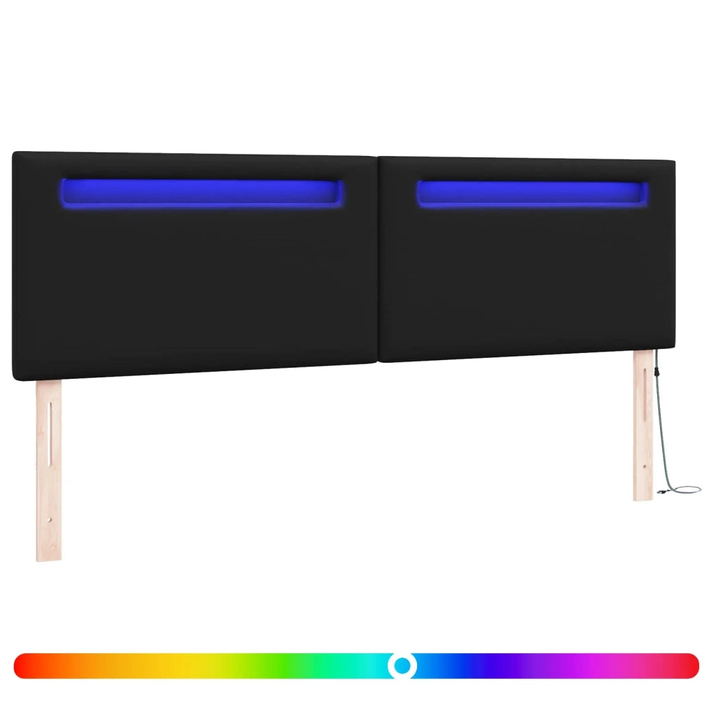 Testiera LED Nero 180 cm Pelle Sintetica 42007309