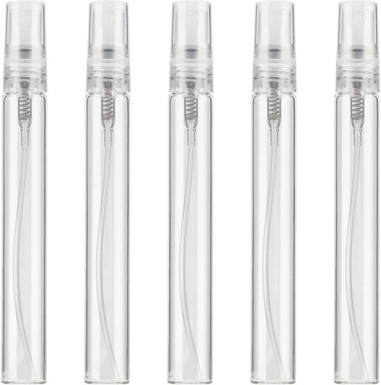 Kit di spruzzatori trasparenti da 5 pezzi 10 ml - Riempiibili diffusori di profumo - Contenitori vuoti per liquidi - Olii essenziali - Profumi - Cura della pelle