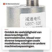 Motore a vite riduttore 12V 7RPM - Motore a ingranaggi - Motore self-locking - Asse reversibile - Alta coppia - Robusto e duraturo