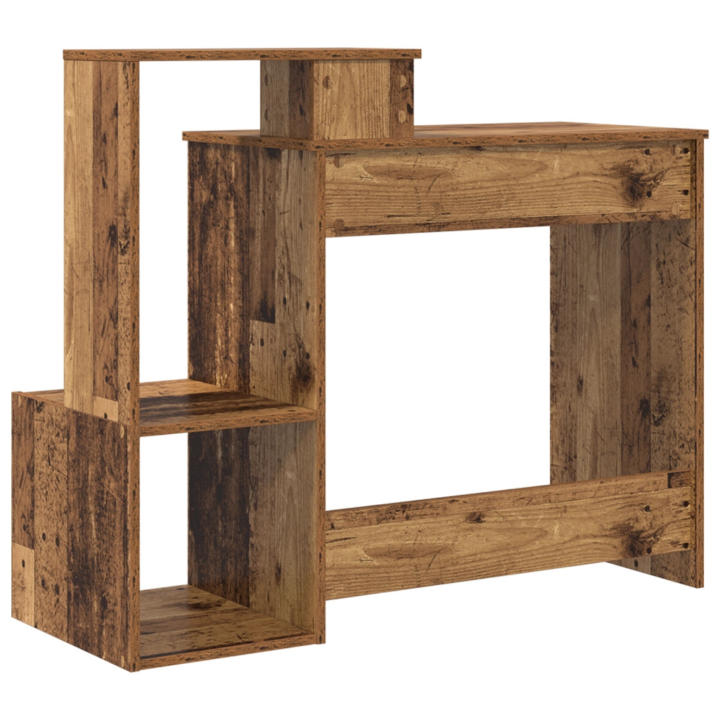 Scrivania Marrone per Computer Legno Vecchio Legno Ingegnerizzato