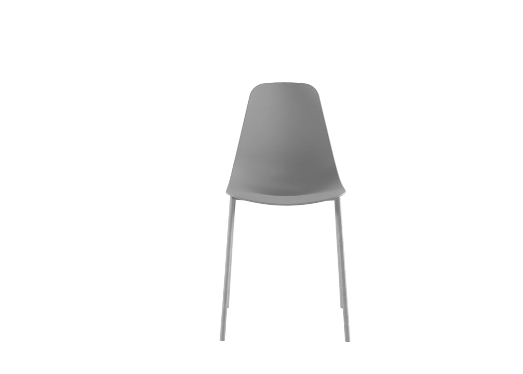 Frida - Sedia in polipropilene grigio 4 pz