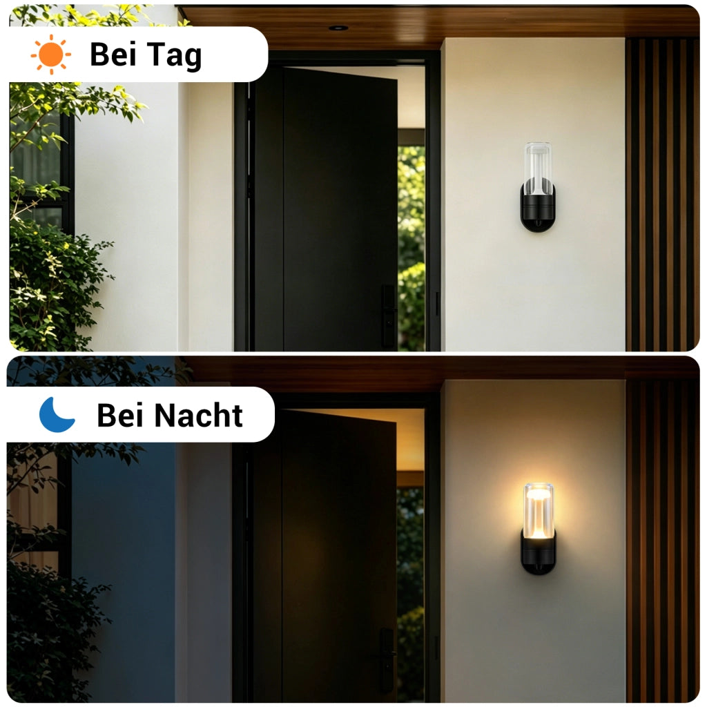 ZMH Lampada da Parete Esterno LED 10W Nero 3000K Impermeabile  IP65 per Terrazza Ingresso Corridoio