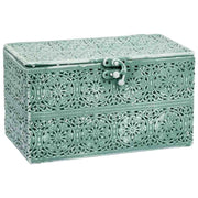 Scatola in metallo verde 20.5x12.5x11.5h cmh cm