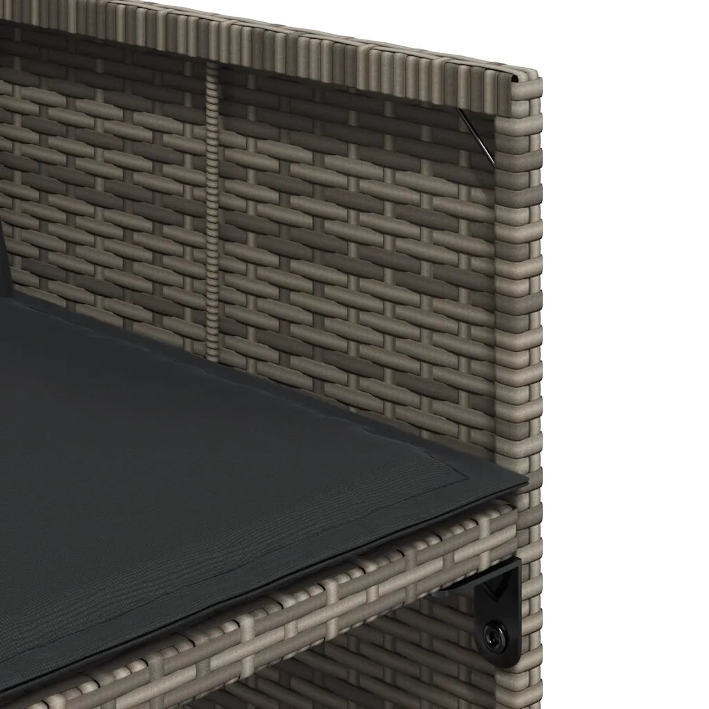 Set da Pranzo da Giardino 13pz con Cuscini Grigio in Polyrattan 3211124