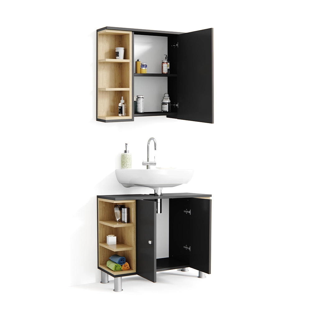 Vicco Set mobili bagno Antracite 2 parti