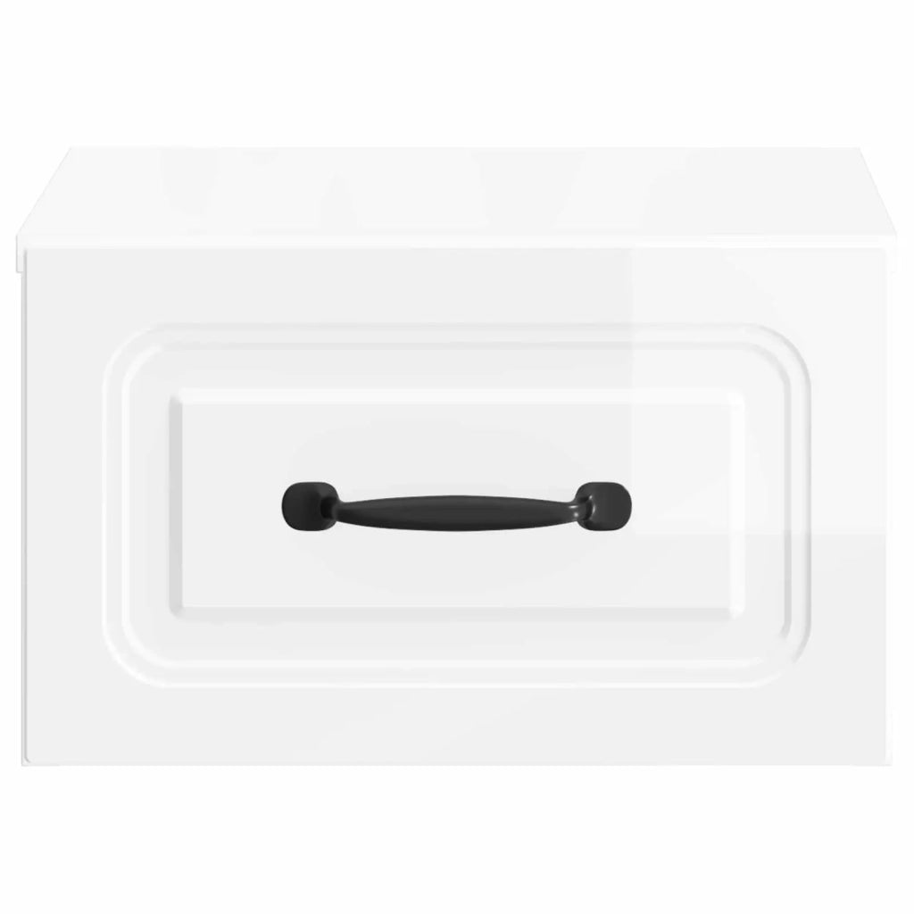 Mobiletto da notte a muro Bianco Lucido 34,5 x 33 x 20 cm 899283
