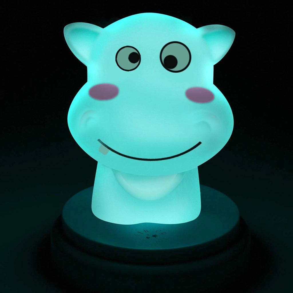 Ippopotamo LED Luce notturna SILLY HIPPO Design divertente Verde acqua Alecto