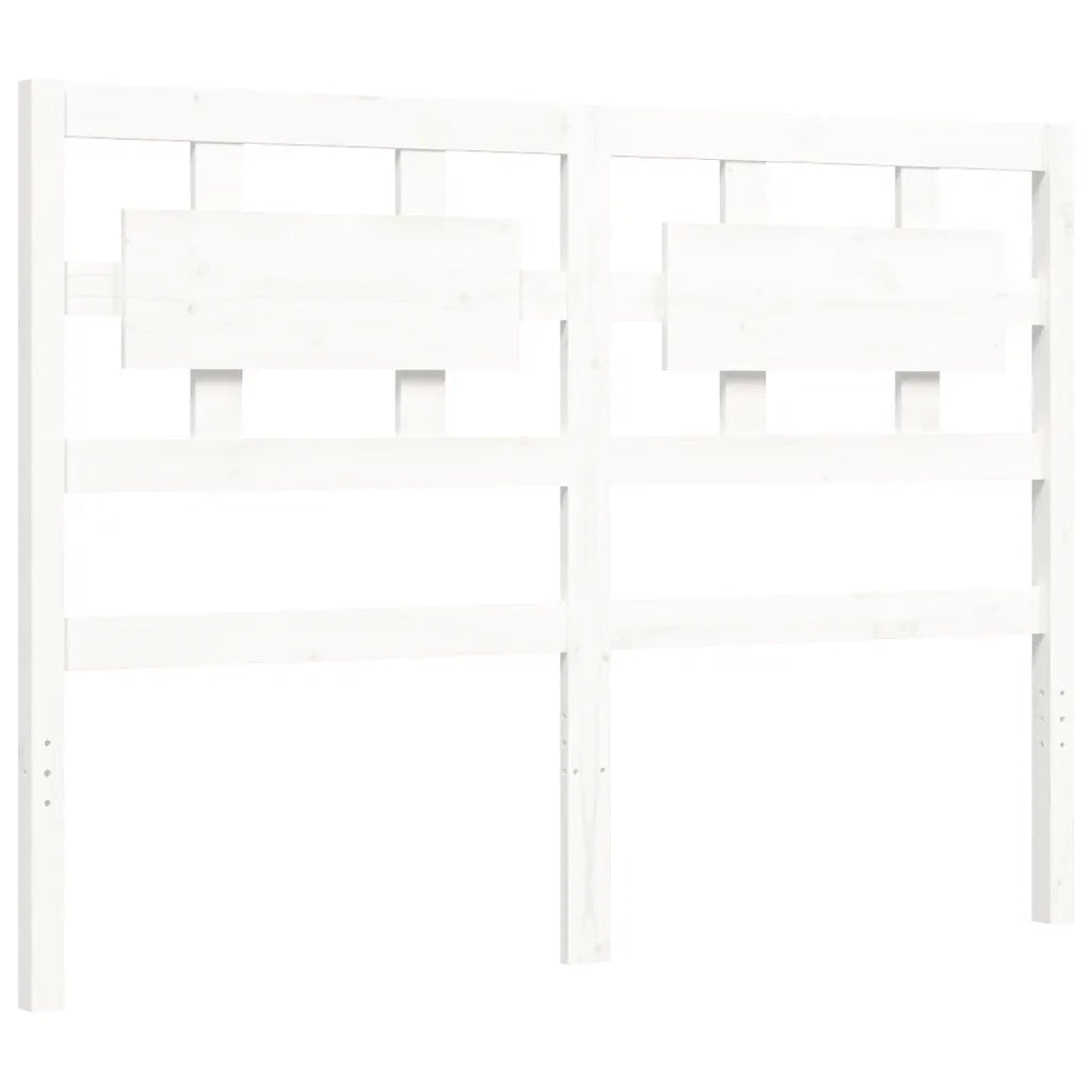 Giroletto con Testiera-Struttura Letto con testiera Bianco 120x200 cm in Legno Massello 613405
