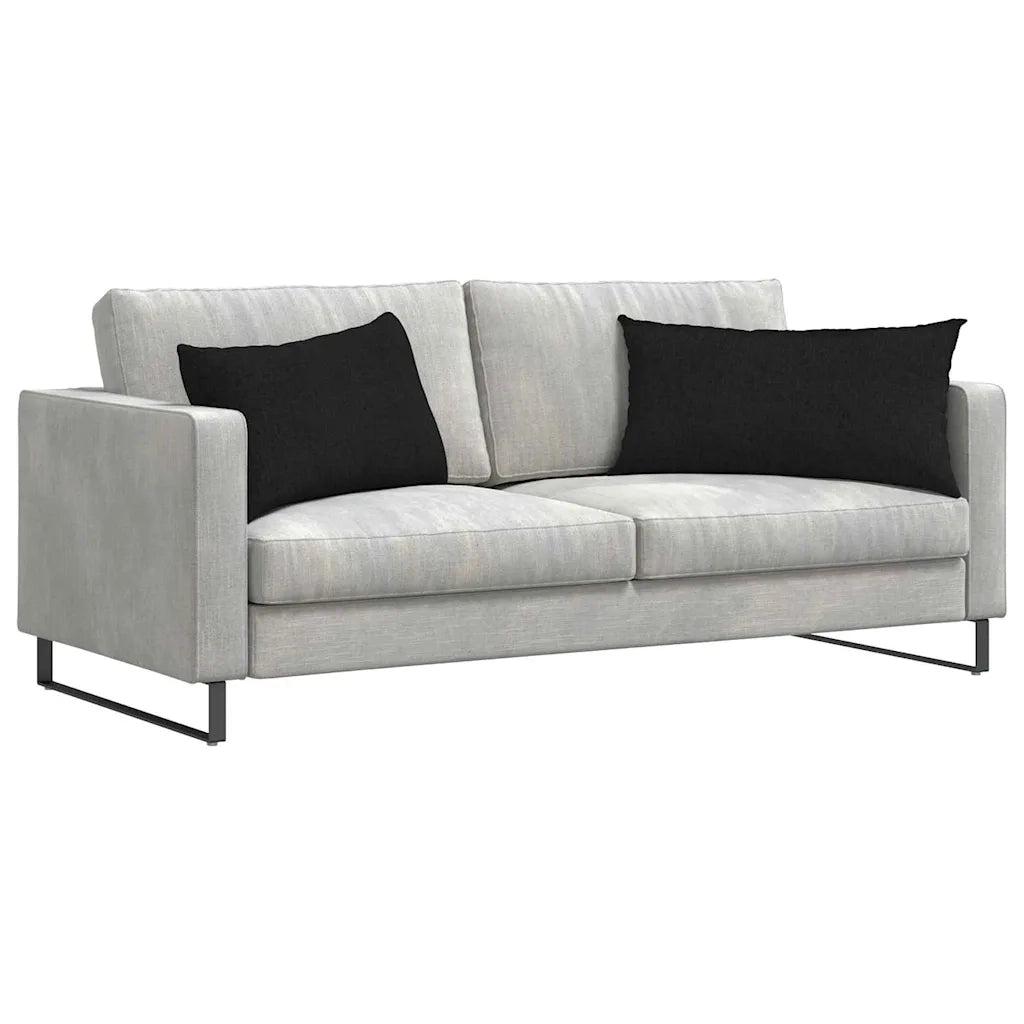 Cuscini da Divano 2 pcs Nero 80 x 40 cm Tessuto