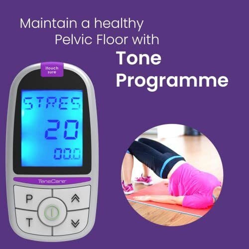 Tenscare K-ITS-GO iTouch Sure Apparecchio per Pavimento Pelvico 4 Programmi Preimpostati con Sonda Vaginale e Go Gel 100ml colore Bianco