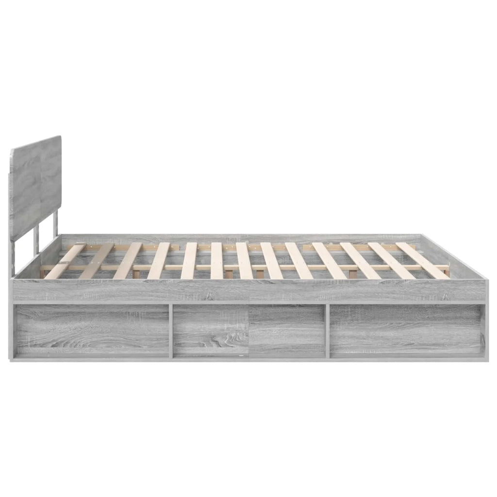 Struttura del letto Grigio Sonoma 200 x 200 cm Pino massello 3412038