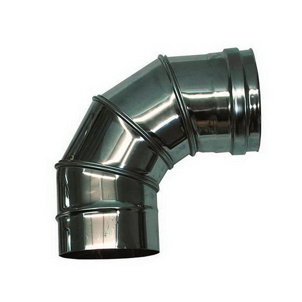 Curva regolabile 0-90 canna fumaria DN 140 tubo acciaio inox 316