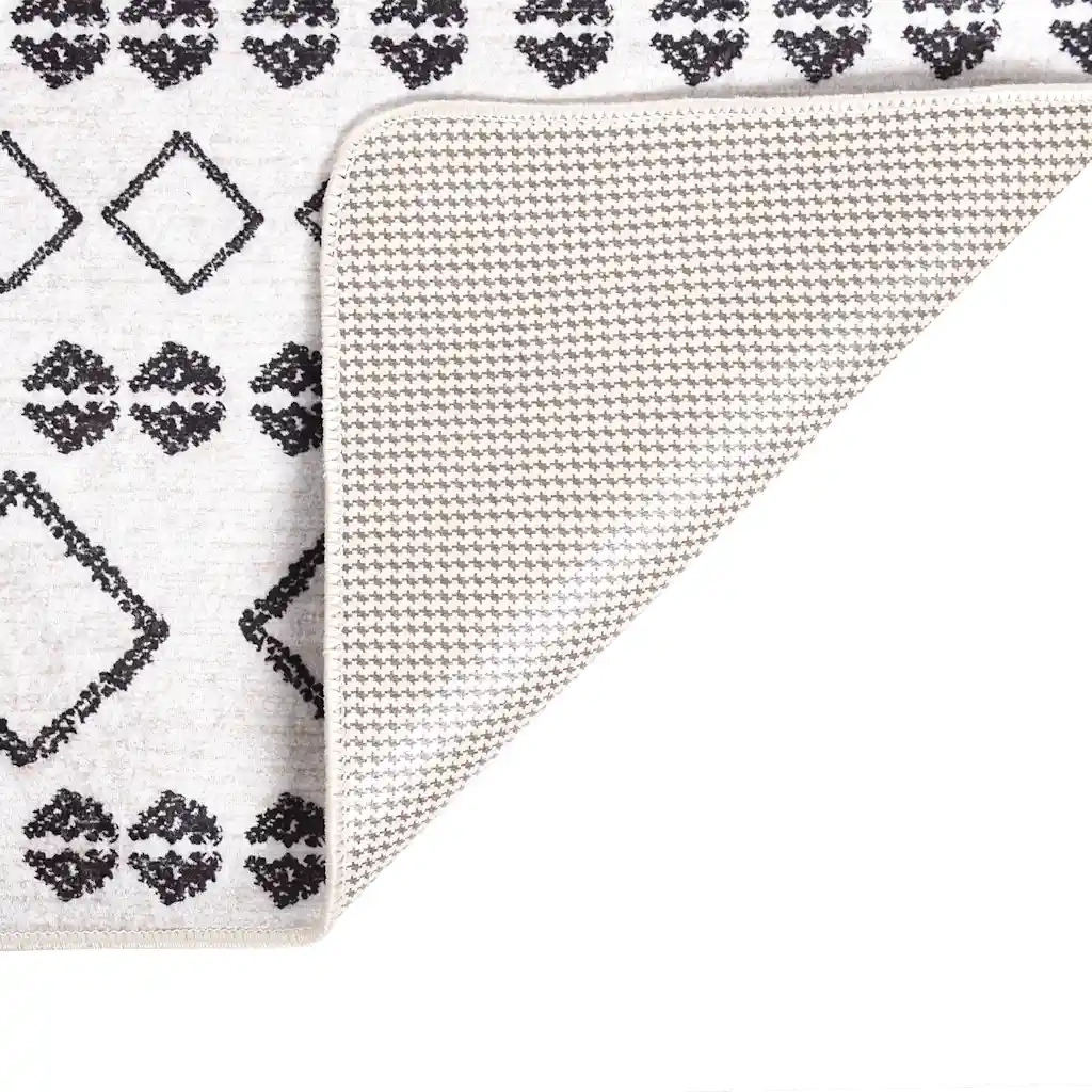 Tappeto Lavabile Nero e Bianco 120x170 cm 373996