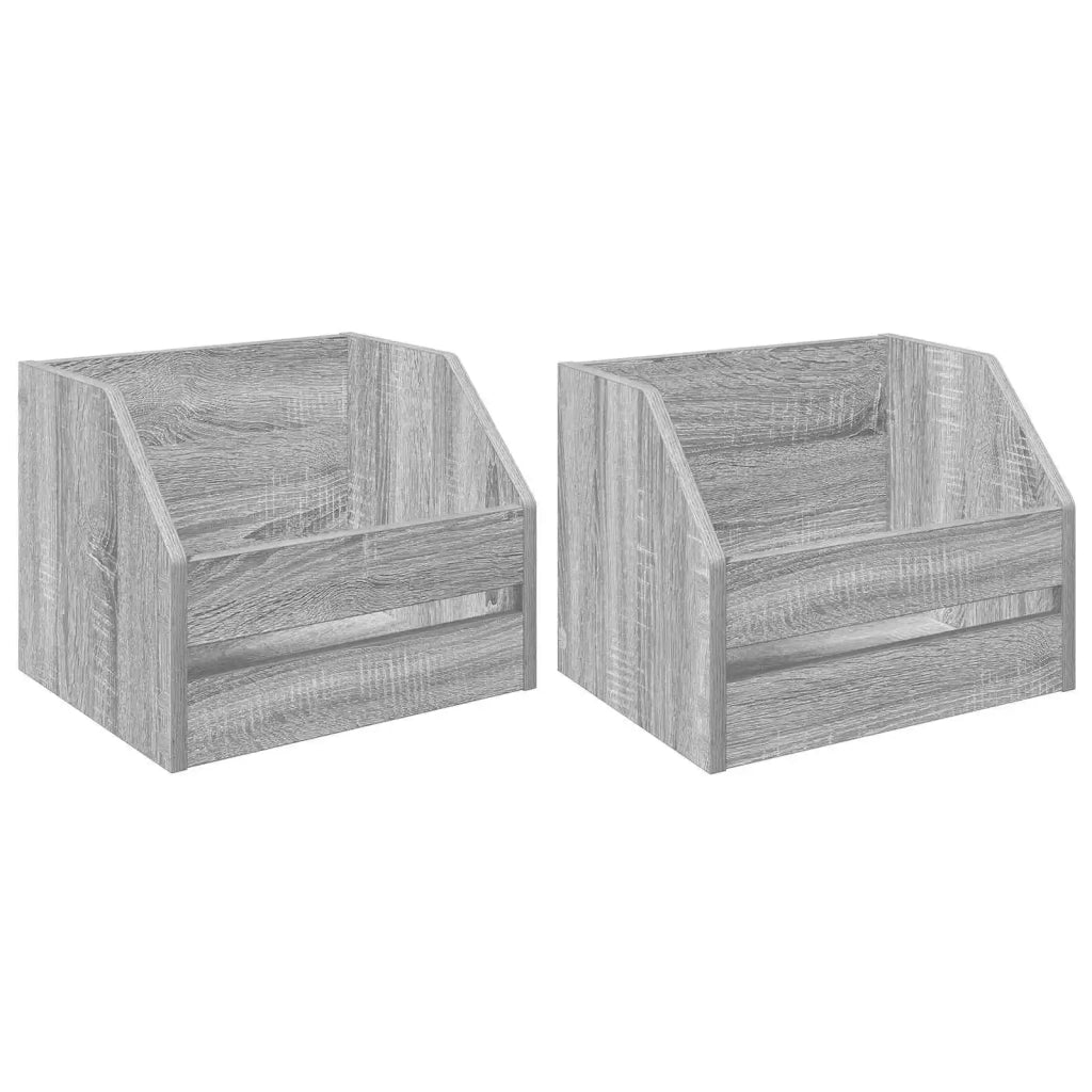 Scatola per album in vinile 2 pz Sonoma grigio 38 x 30 x 29 cm 8012821