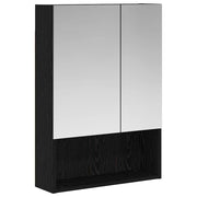 Mobiletto per specchio da Bagno | Armadio da bagno Rovere Nero 50 x 14,5 x 70 cm