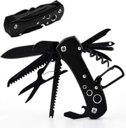 Zakmes da 15 in 1 – Multitool per uso quotidiano e attività all'aperto come survival, pesca, campeggio – Materiale RVS duraturo – Compatta e facile da trasportare – Nero
