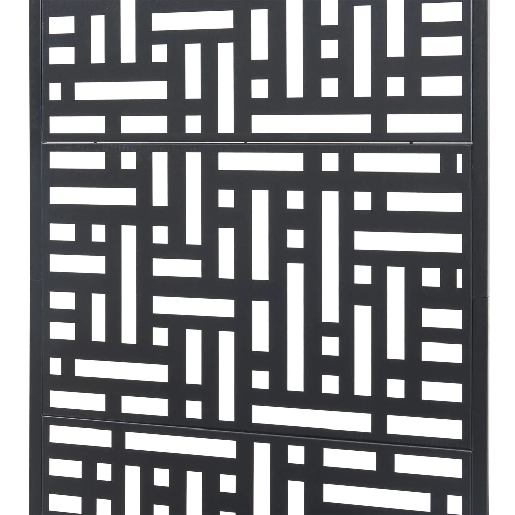 Fioriera/vaso/schermo privacy in acciaio zincato 190 x 82 x 38 cm nero 03_0009499