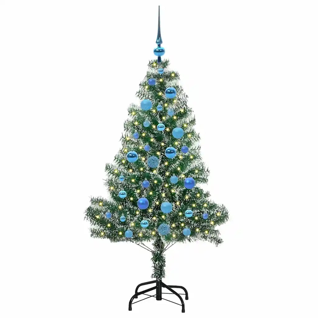 Albero di Natale Artificiale Imbiancato con Luci LED 150 cm