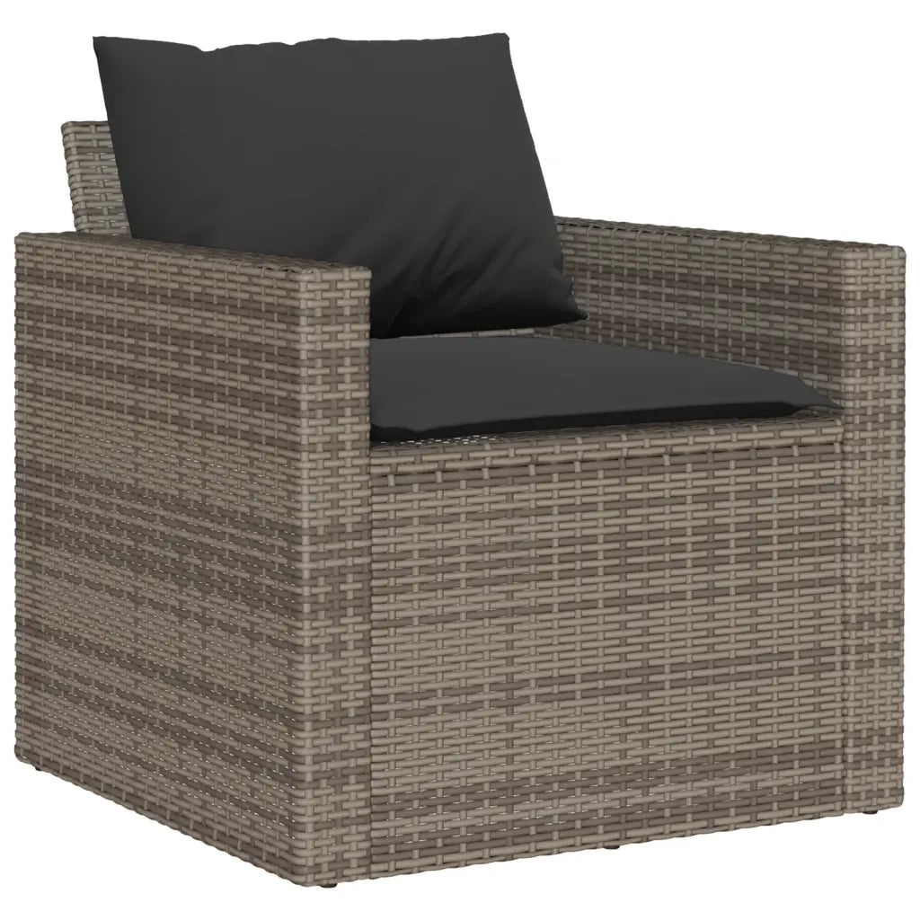 Set Divano da Giardino 6 pz con Cuscini Grigio in Polyrattan 3213551