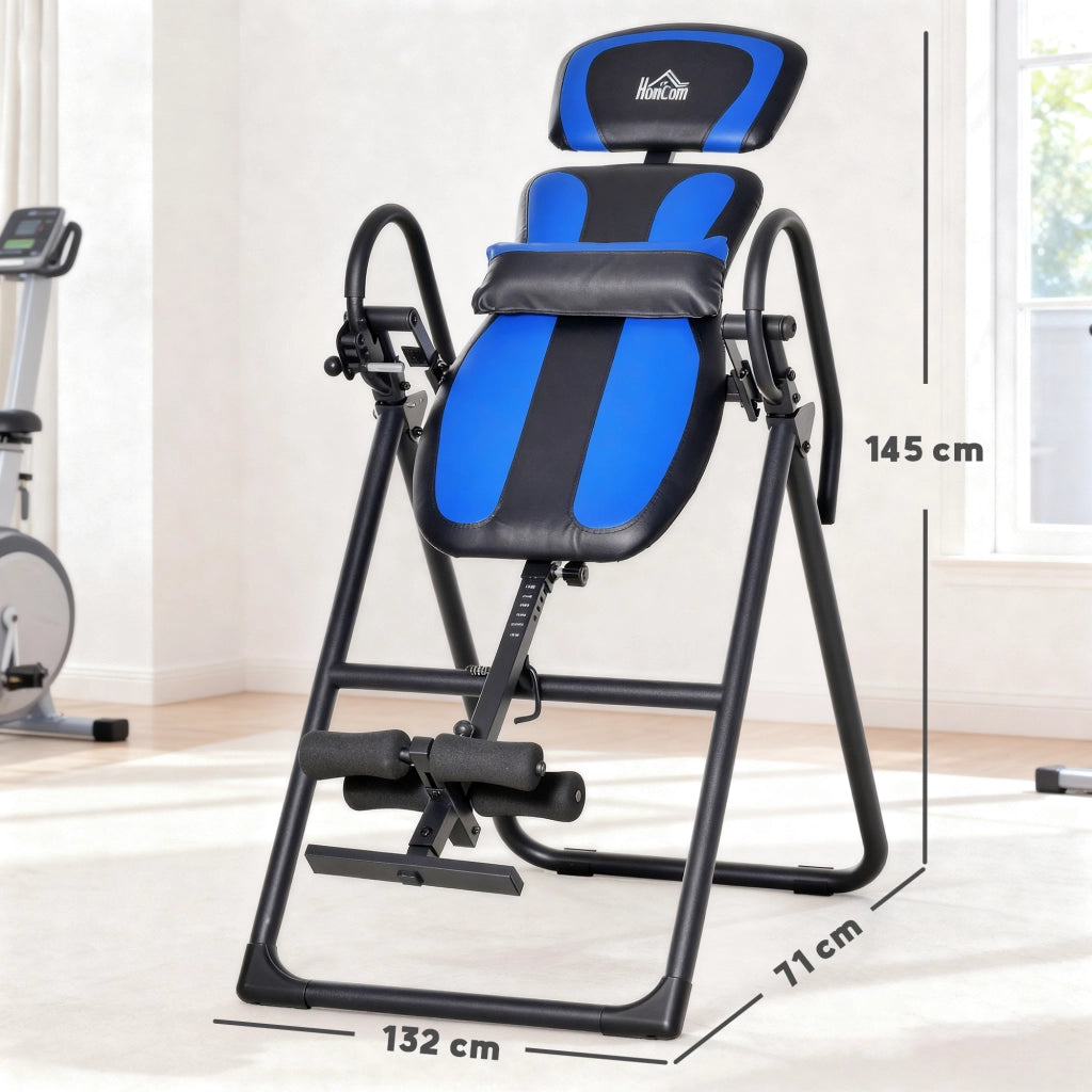 Panca Inversione Gravitazionale Pieghevole Regolabile ¨C zephmum ¨C Nero Blu 140-203 cm