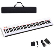 Pianoforte digitale 88 tasti con funzione Bluetooth,Tastiera elettronica portatile con 88 tasti Bianco