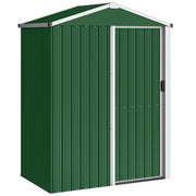 Casetta Box Porta Attrezzi da Giardino 136x87x179 cm Superficie 1.1m² con Porta Scorrevole Bloccabile in Acciaio Verde