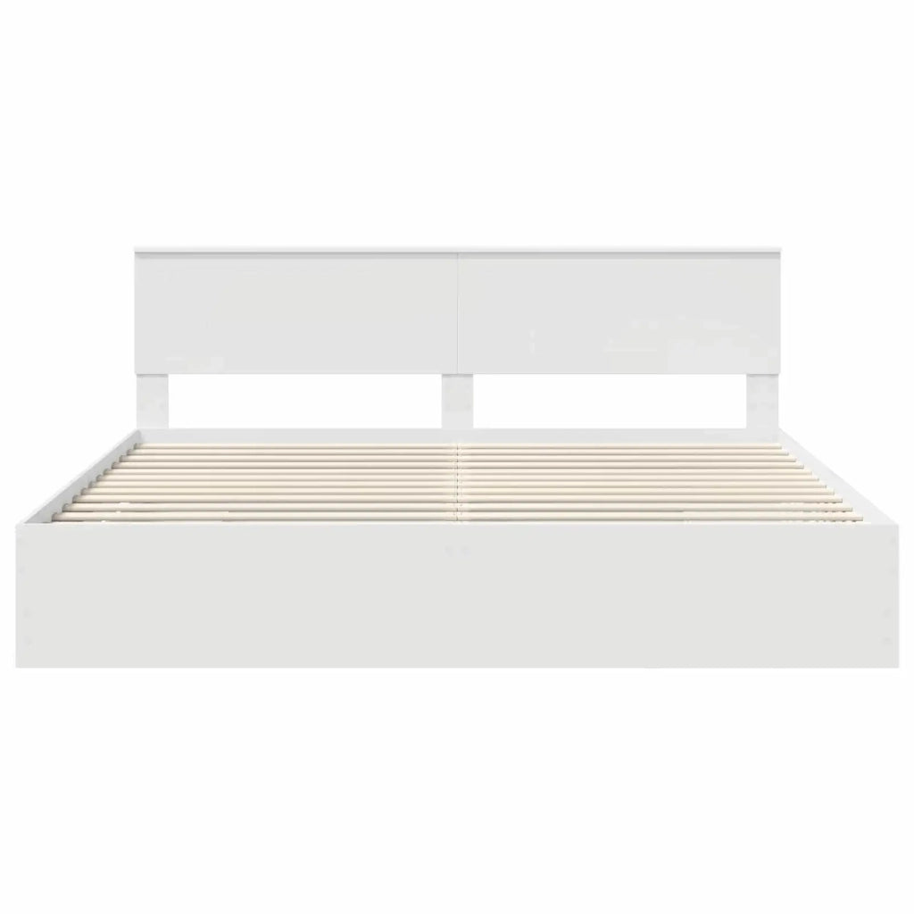 Struttura del letto Bianco 200 x 200 cm Legno Ingegnerizzato
