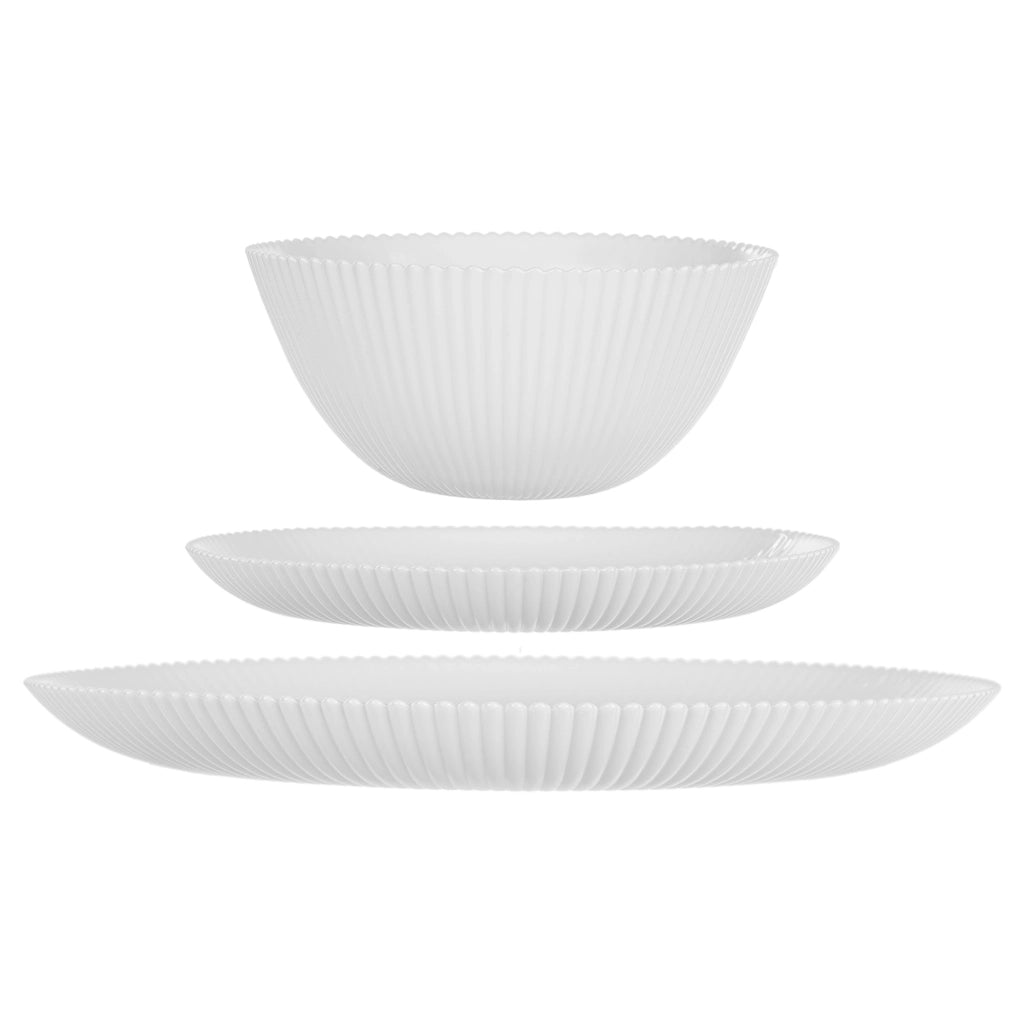 Set di stoviglie KADAX composto da 6 piatti, colore bianco.
