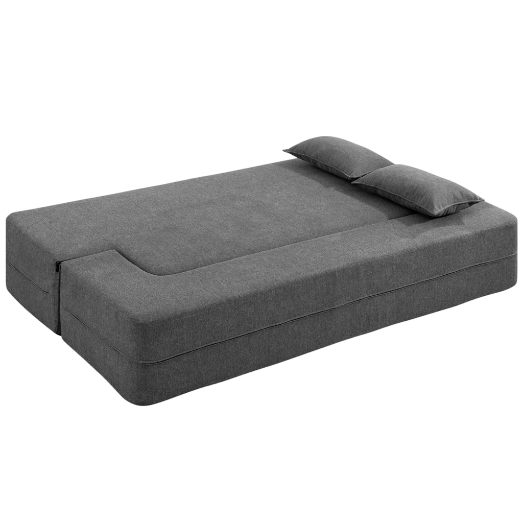 Divano letto 2 posti ¨C Zephmum ¨C Tessuto grigio