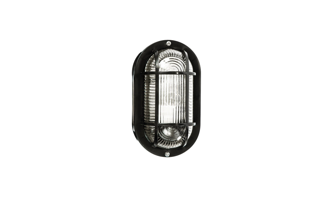 Efesto Applique Ovale Nero C/Griglia - Bellotti