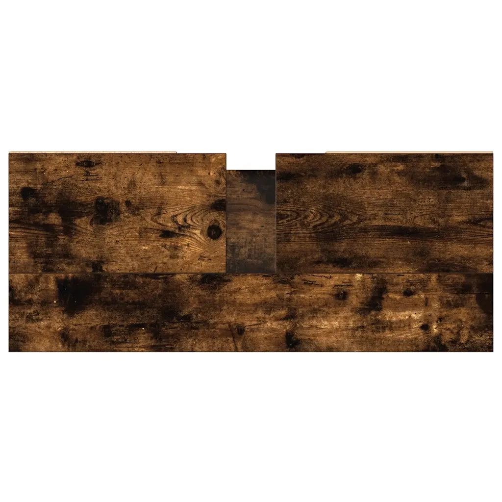 Armadietto Bagno Rovere Fumo 80x33x60 cm in Legno Multistrato