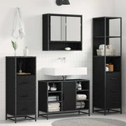 Set di mobili per il bagno 4 pcs Rovere Nero Legno multistrato 3402338