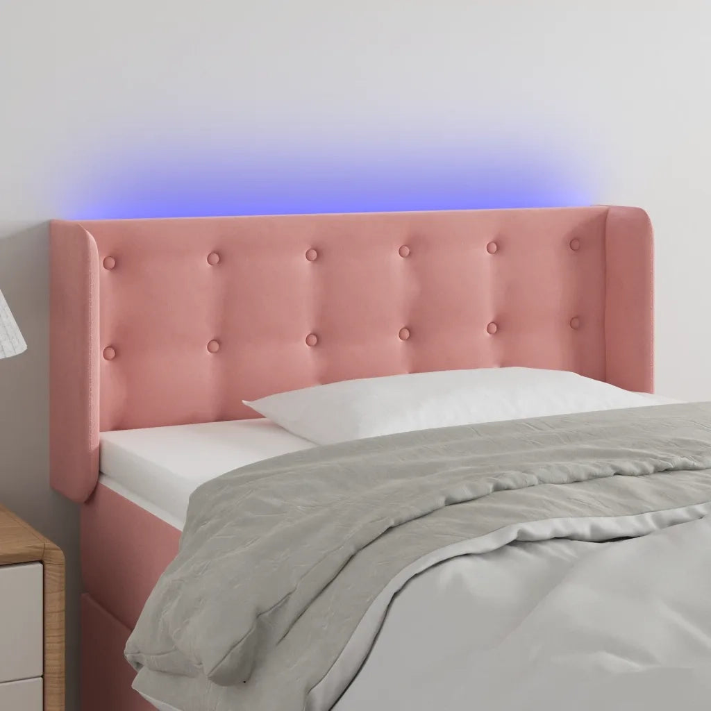 Testiera | Testata a LED Rosa 83x16x78/88 cm in Velluto