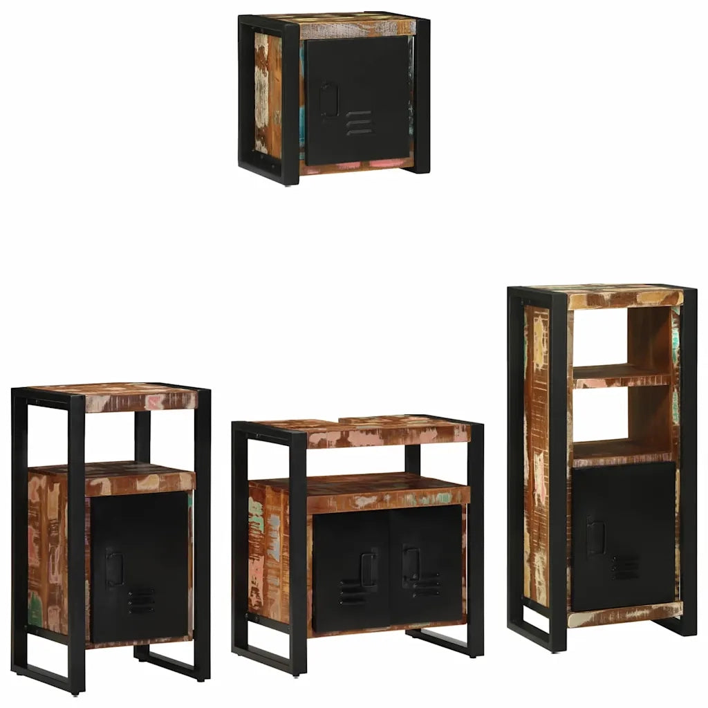 Set di mobili per il bagno 4 pcs Legno Recuperato Massello 3305651