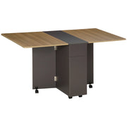 Tavolo da pranzo pieghevole con ruote e cassetti ¨C Zephmum ¨C Bianco 76x140x74 cm