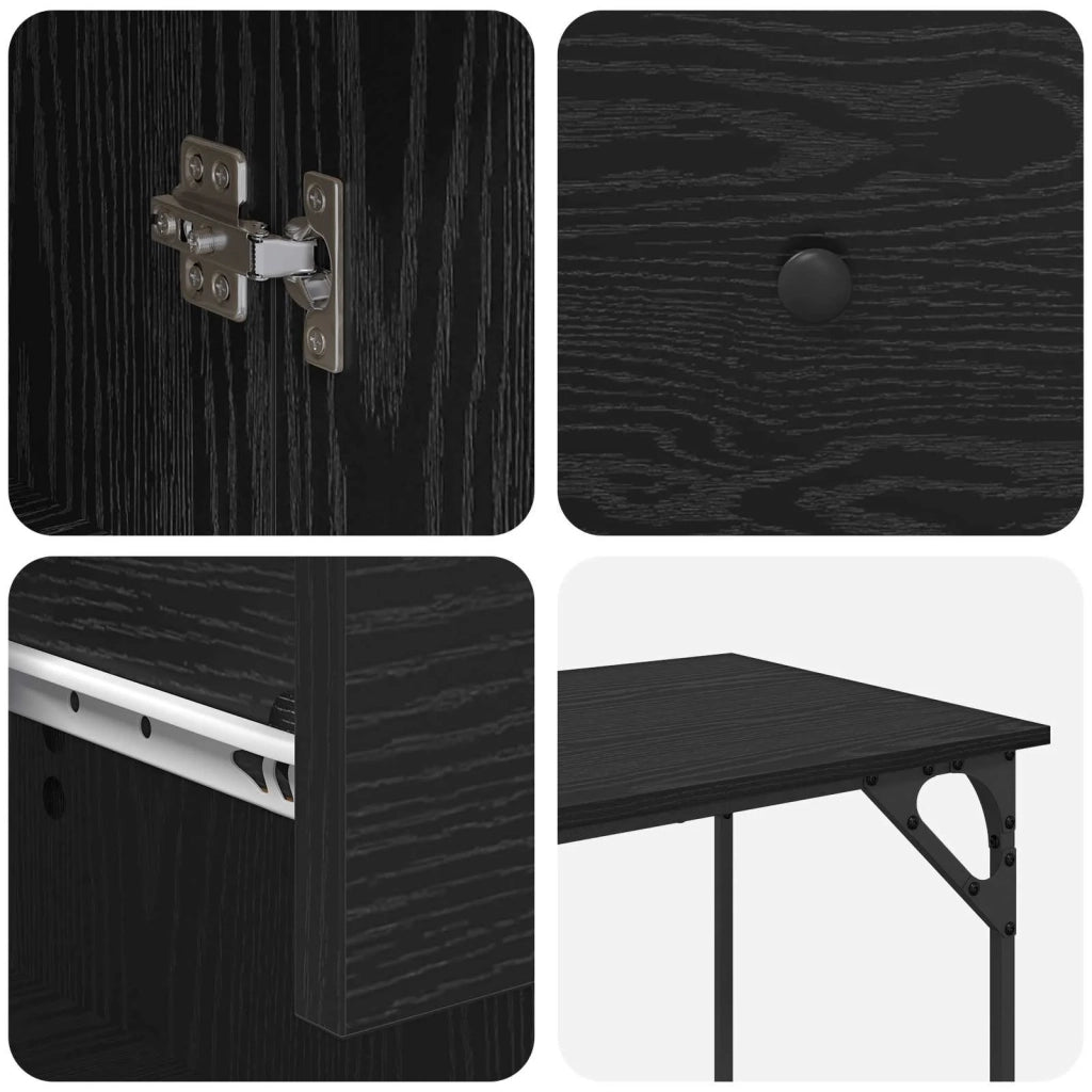 Scrivania per computer Rovere Nero 131 x 48 x 75 cm