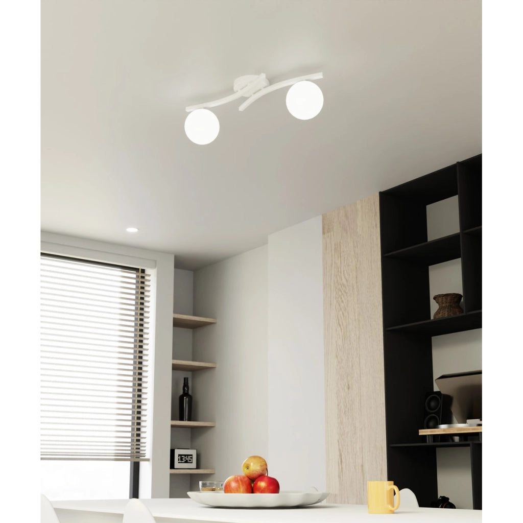 Lampada Opus in acciaio bianco opaco