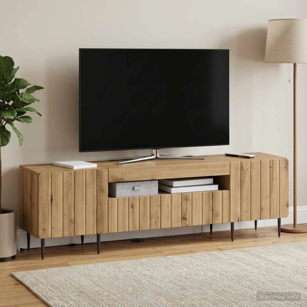 Mobile TV LED Rovere Artigianale Legno ingegnerizzato 896474