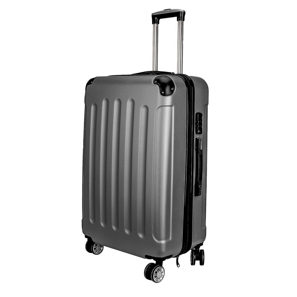 Set di 3 valigie ¨C Minimal ¨C grigio scuro, resistente a graffi e urti, materiale ABS