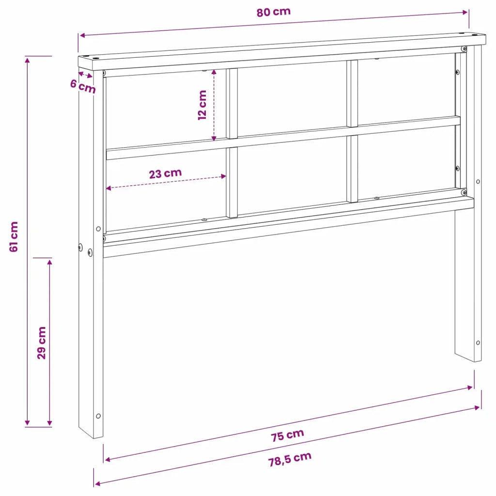 Bracciolo 2 pz Naturale 78,5 x 6 x 61 cm 900583